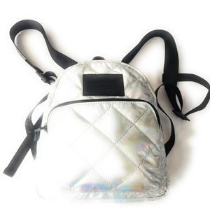 Mini backpack silver metallic